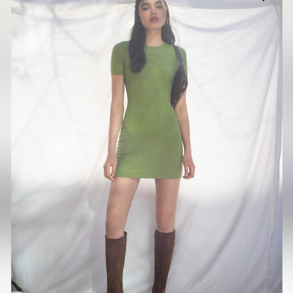 Reformation Kendy Dress in avocado